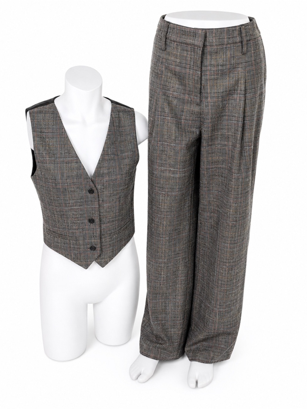 NWT Jason Wu Plaid 2 Piece Matching Set Vest Sz M Pants Size 10 Tailored  Set